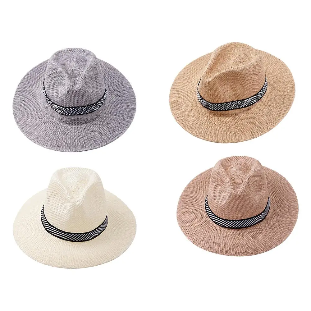 Summer Panama Hat Sun Hats For Women Man Beach Straw Hat For Men UV Protection Cap Chapeau Femme 2023 Beach Hat U3D4