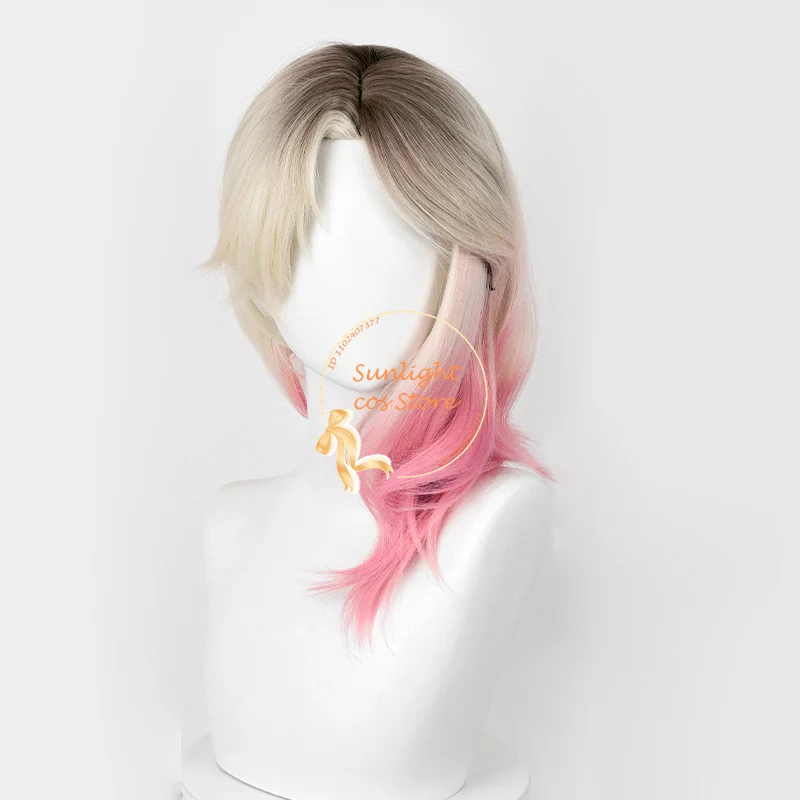 Anime Gwen Stacy Cosplay Wig Short Gradient Cruly Women Wig Gwendolyn Maxine Stacy Wigs Heat Resistant Synthetic Hair + Wig Cap