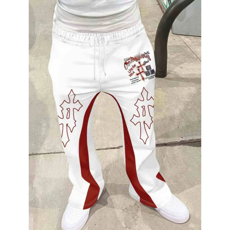 Casual Sweatpants Mid Waist Sporty Female Clothes Streetwear Hip Hop Vintage Pants Y2k Flared Pants Men Loose 3D Print Trousers