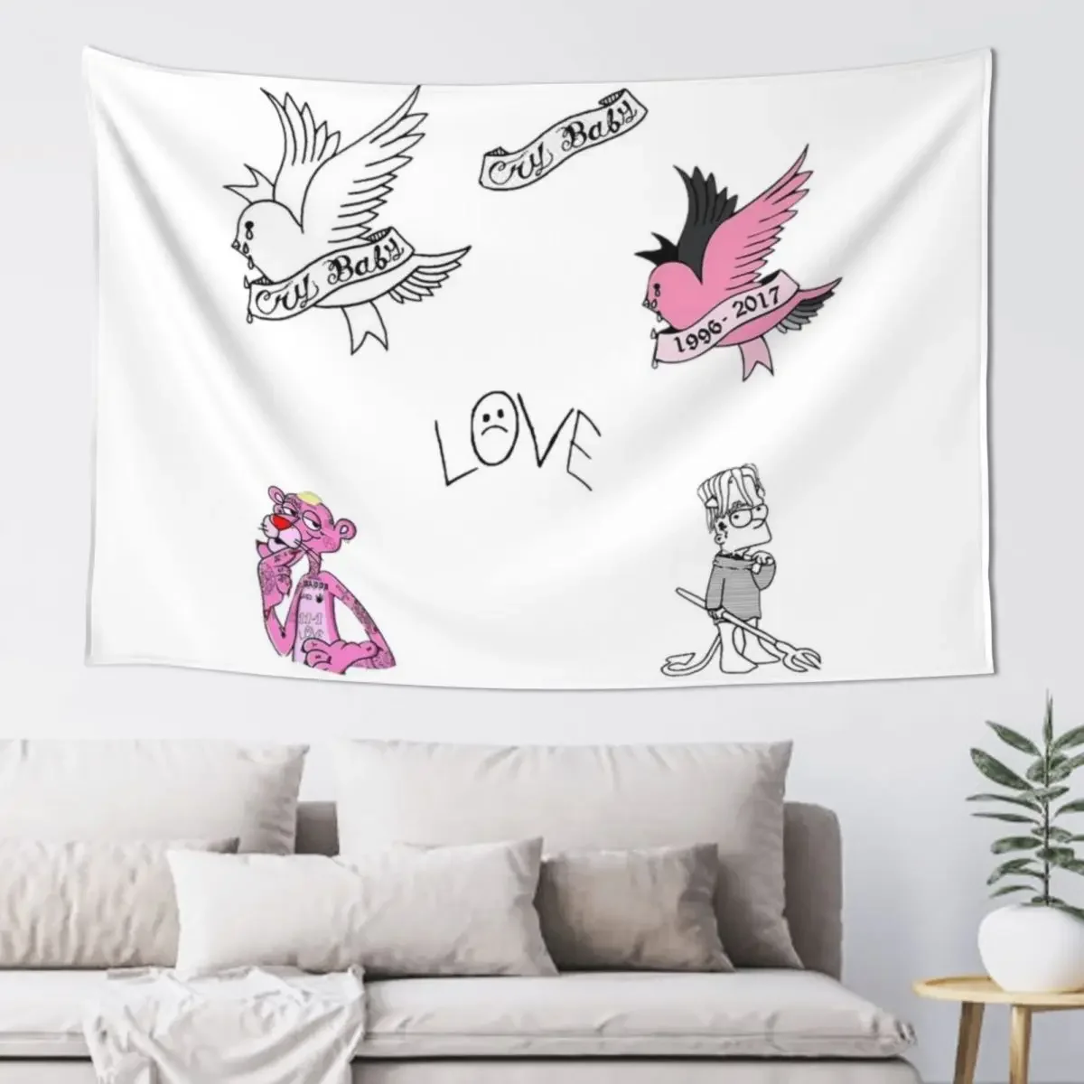 Lil Peep Tattoo Pack Compilation Design #3 Tapestry Decoration For Home House Decorations Tapestry