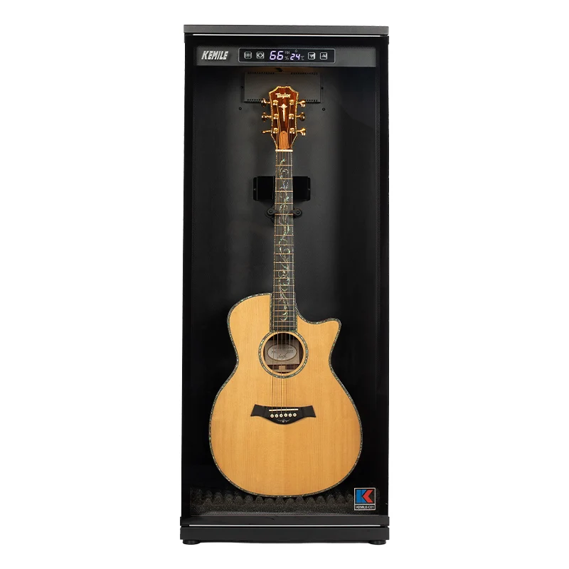 

Guitar Humidity Cabinet, Electronic Moisture-proof Box Bass Folk Music Wooden Guitar Can Be Hung on The Ground or On The Wall