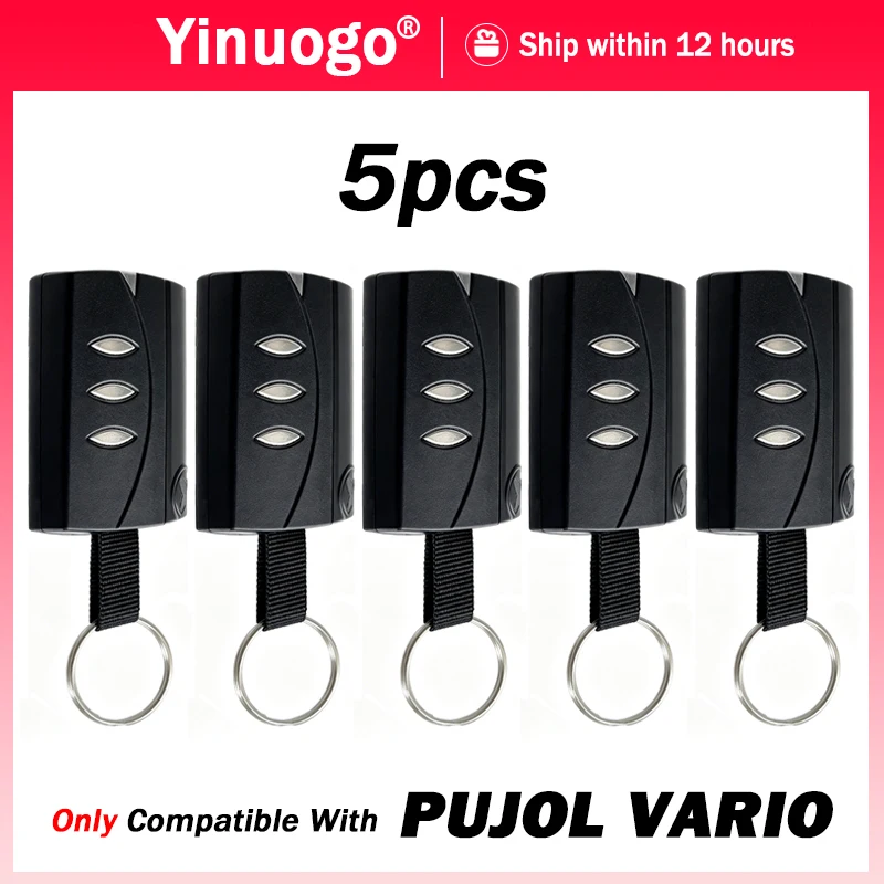 For PUJOL VARIO 433.92MHz Black Garage / Gate Remote Control Only Compatible With PUJOL VARIO 433MHz Command Transmitter