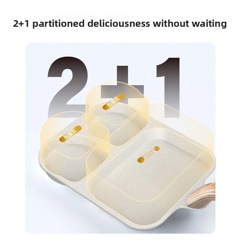 Household omelette pan Non-stick pan Three-in-one steak  Maifanshi mini breakfast Universal