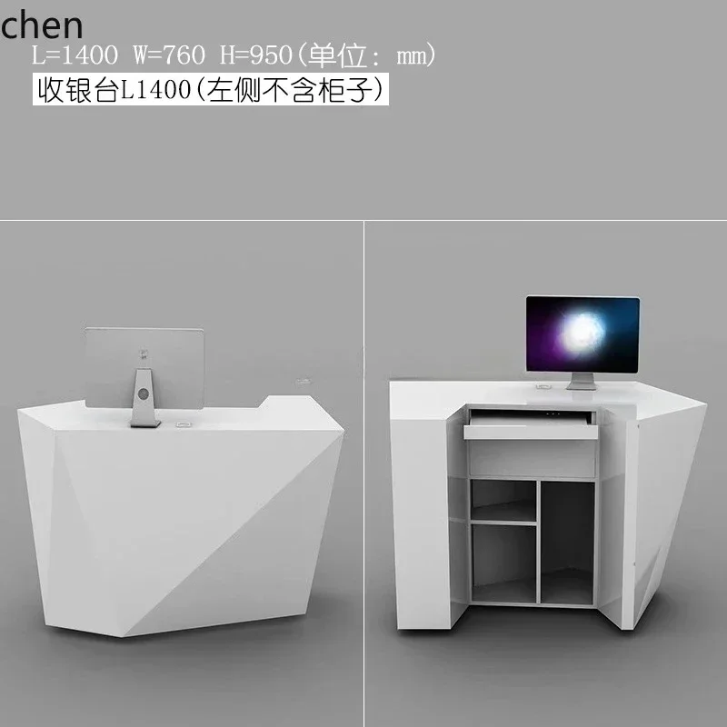 H1  Modern Irregular High-End Clothing Store Cashier Desk Multi-Functional Counter Reception Front Desk