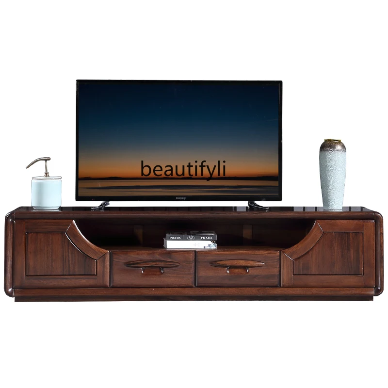 

Однотонная деревянная подставка для телевизора в маленькую квартиру, простой и современный журнальный столик, новый напольный шкаф в китайском стиле для гостиной
