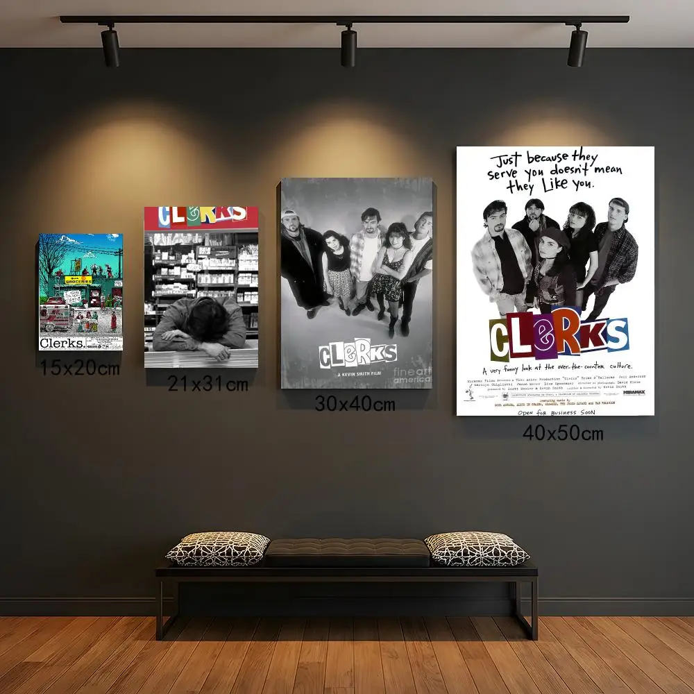classic movie C-Clerks-S Poster Peel and Stick Wall Art for Cafe Office Bar and Home Decoration