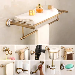 Bronze Bathroom Hardware Antique Bathroom shelf Towel Rack Toilet Brush Holder Towel Shelf Rail Bar Shower Soap Dish Holder