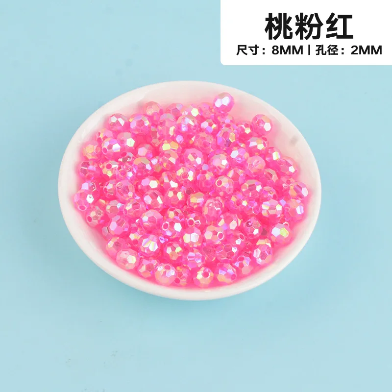 500g AB Colored Octagonal Beads Transparent Plated Earth Beads Illusionary Acrylic Scattered Beads DIY Bead Handmade Materials