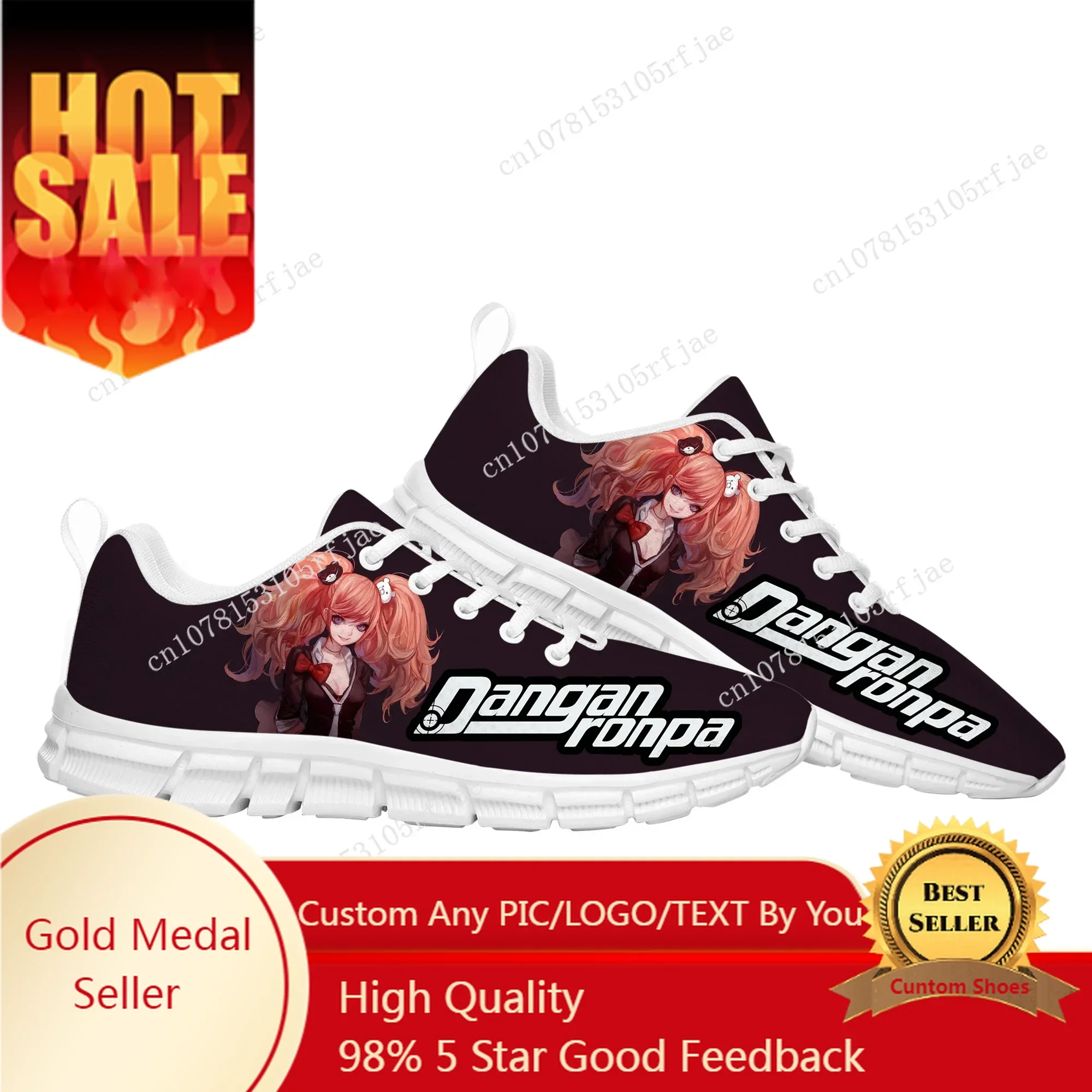 

Cartoon Game Danganronpa Junko Enoshima Sports Shoes Mens Womens Sneaker Tailor Made Couple Built Shoes