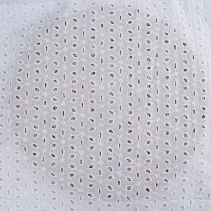 Soft White Pure Cotton Fabric Eyelet Embroidery Cotton Fabric for Dress,Shirts,Children Cloth,Curtain,Decor, by the Yard