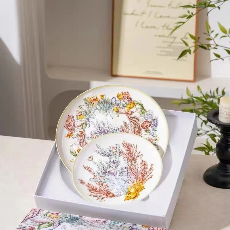 طقم فناجين قهوة صينية فاخرة على شكل عظمة أوروبية هدية إبداعية للزوجين أطباق حلوى سيراميك أنيقة لهدية الانتقال لمنزل جديد