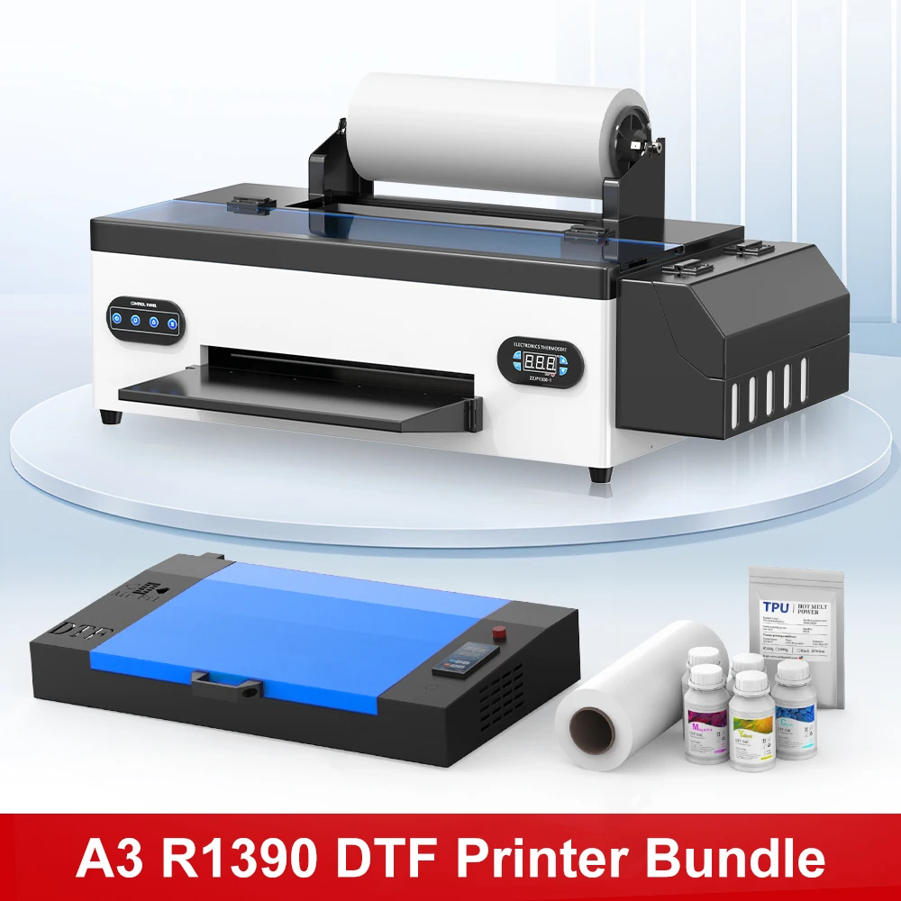 

A3 DTF Printer with DTF Oven Direct to Film Transfer Printing Machine with Epson R1390 Head for T-shirt Clothes Apparel Custom