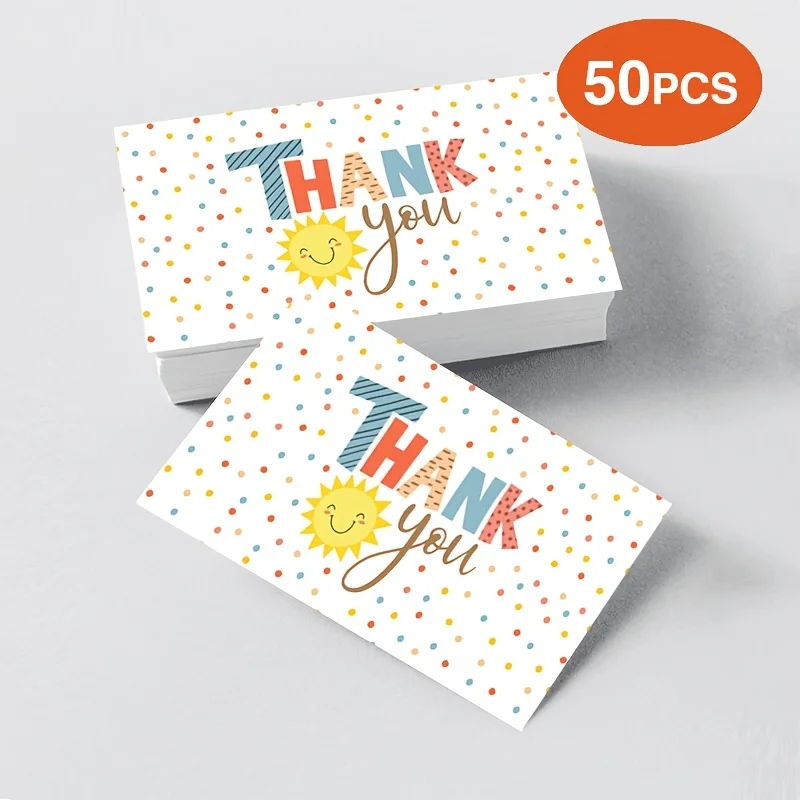 50pcs niche healing solar thank-you cards, business activity thank-you cards, holiday blessings, universal message cards