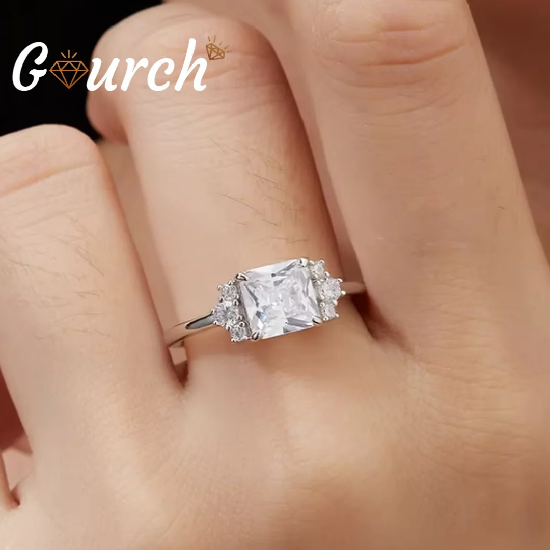 

Gourch 2CT D Color VVS1 Moissanite Ring with GRA for Women 925 Sterling Silver Engagement Wedding Ring Classic Fine Jewelry