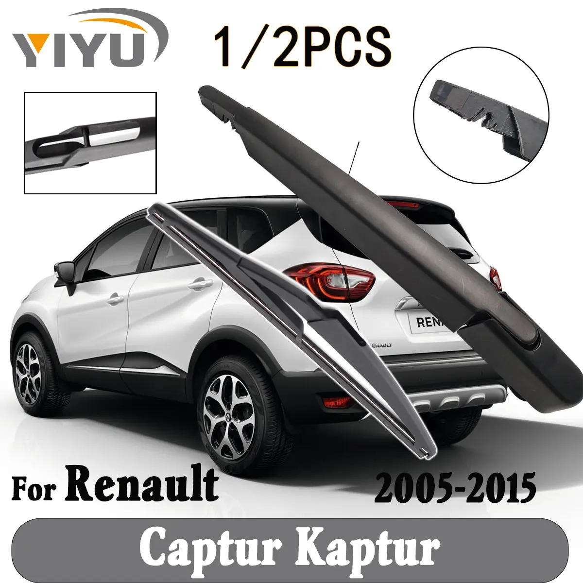 

1/2 шт., щетка заднего стеклоочистителя, рычаг стеклоочистителя, лобовое стекло, чистая задняя дверь, окно, автомобильная щетка от дождя для Renault Captur Kaptur 2005-2015