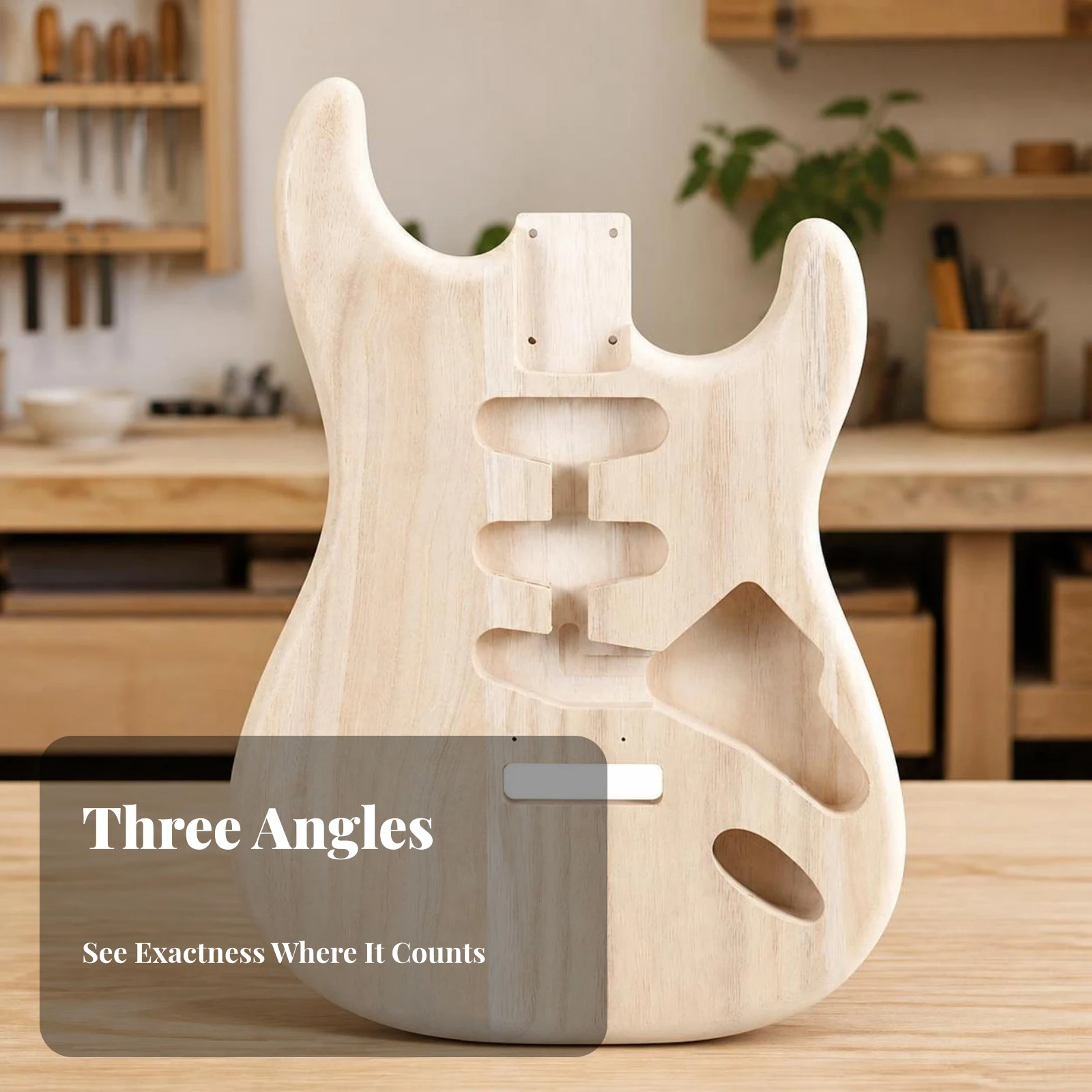 Unfinished Guitar Body Pre-Routed S-Type Guitar Body Instrument Part Customizable Wooden for Luthiers