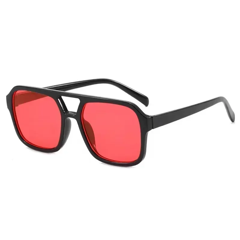 

2025 Retro Jelly Ocean Piece Double Beam Sunglasses for Men, High End, Personalized Box Fashion, Trendy Sunglasses for Women