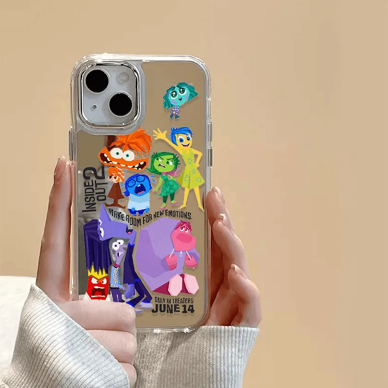 

Kawaii Inside Out Mirror Phone Case for Iphone 15 14 13 12 11/pro Max Series Cute Cartoon Anti-Fall Creative Mobile Phone Cases