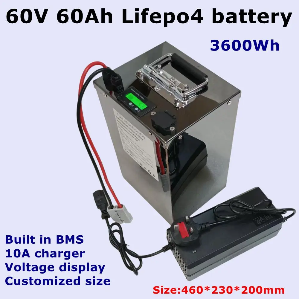 

CZ-60V 60Ah LiFepo4 batetry BMS for 3600W 4800W e-bike motorcycle scooter electric rickshaw Lead acid replacement +10A charger.