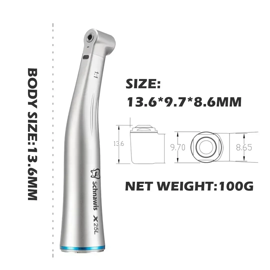 NSK Ti-MAX X25L Dental 1:1 Direct Drive Speed Fiber Optic Spray Air On/Off Switch Dentistry Low Speed Handpiece Fit E Type Motor