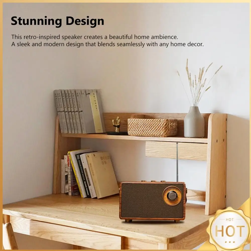 Ретро FM-радио с поддержкой U-диска/вставки Tf-карты, креативный портативный радиоприемник, беспроводной маленький динамик для путешествий на открытом воздухе, кемпинга