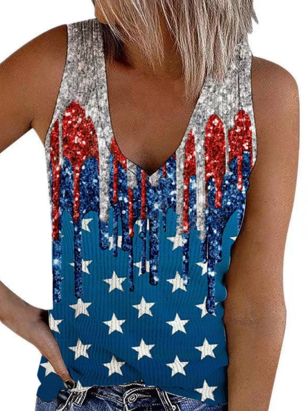 Gilet v-ne décontracté fiti 3D pour femmes, débardeur imprimé Street Sle, coupe régulière, tenue d'été Svel