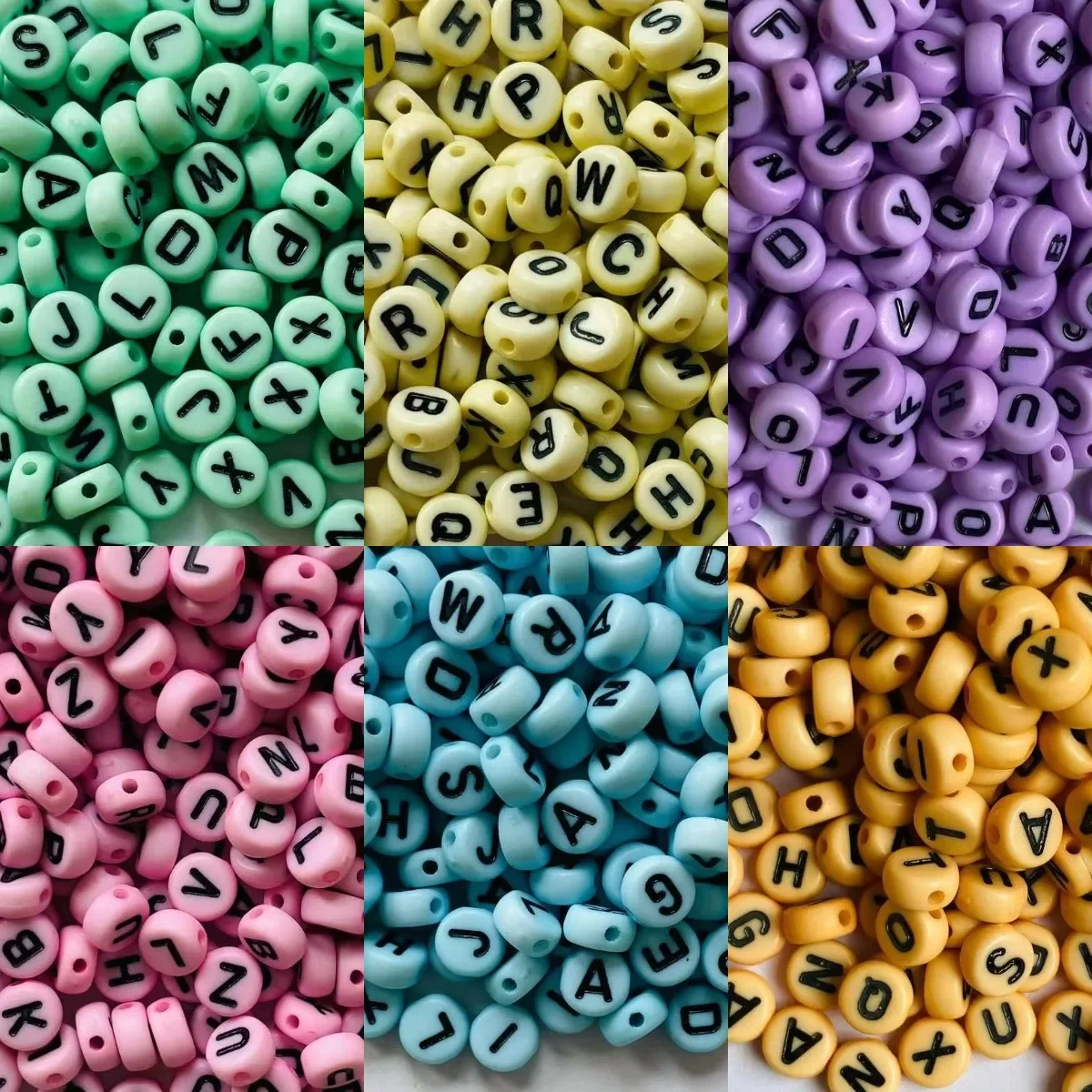 100/200/300/500 stücke Acryl Runde Buchstaben Perlen Flache Lose Spacer Bunte Alphabet Perlen Für Schmuck Machen DIY Halskette Armband