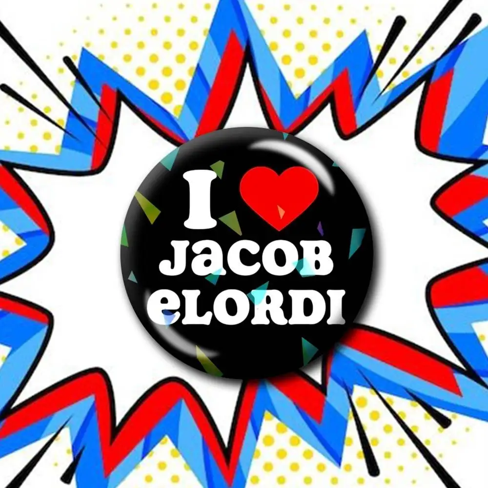 Babygirl Jacob E-Elordi Customizable Round Brooch Pins, Personalized Badges With Broken Glass Design Fashion Accessory