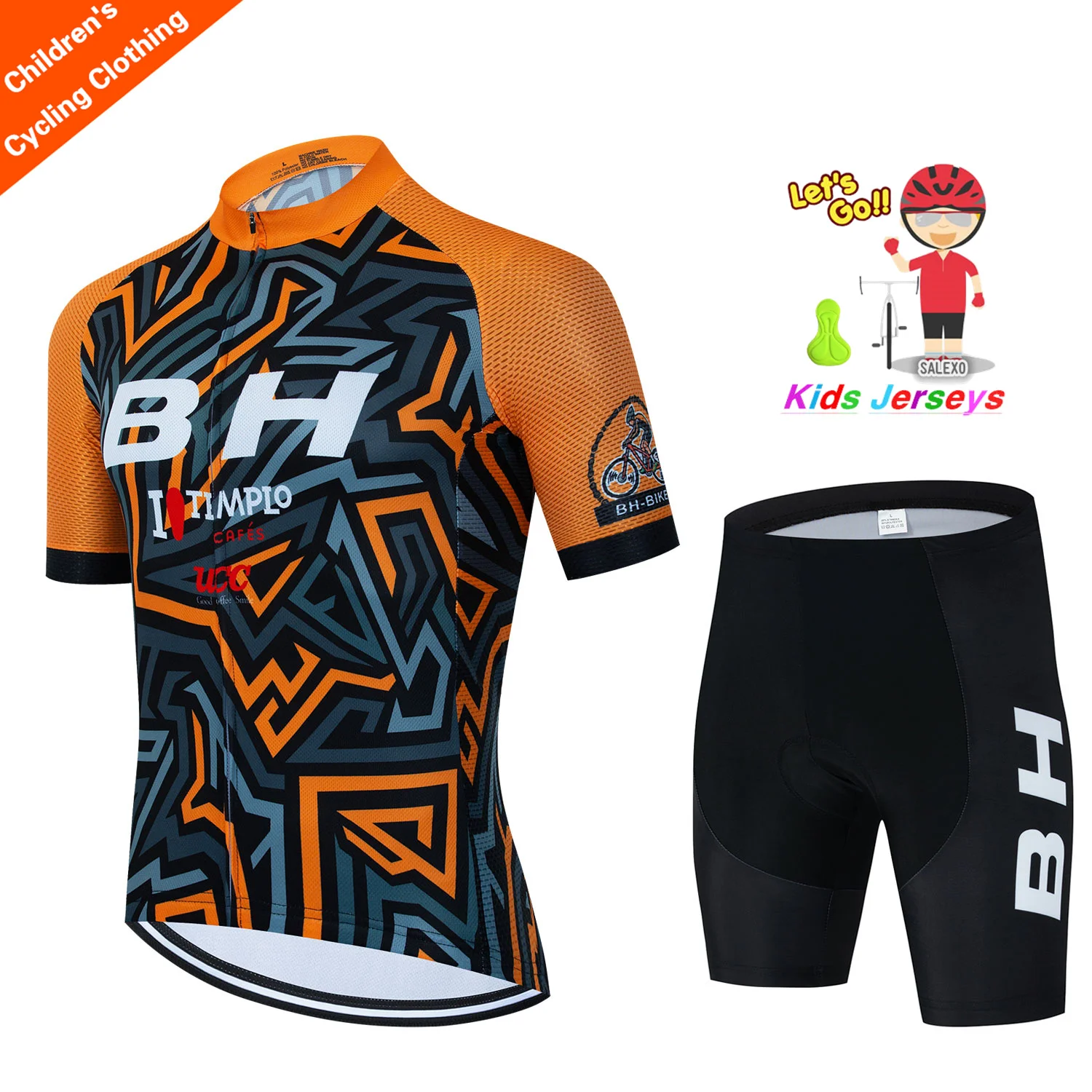2024 Kids BH Cycling Clothing Summer Children Bicycle Wear Short Sleeve Jersey with Shorts Sets Boys Girls MTB Road Bike Suits