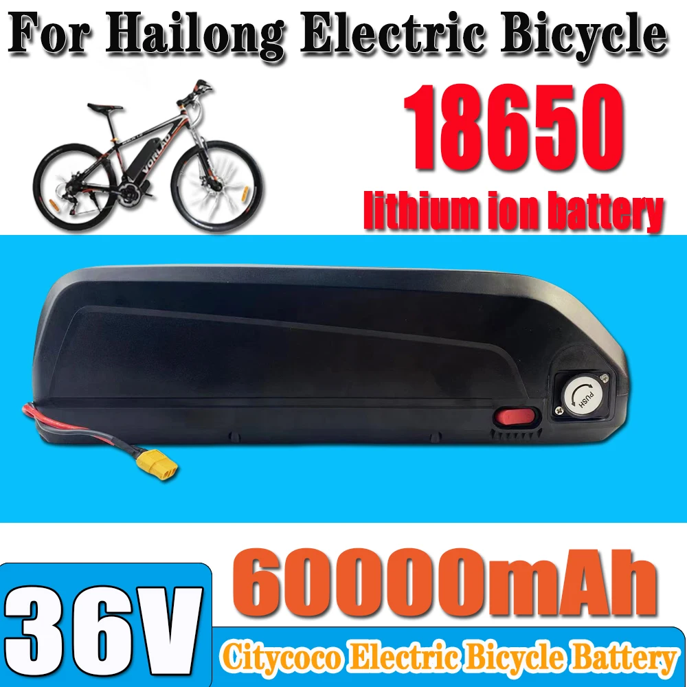 

New 36V 60Ah/60000mah ebike battery with Hailong built-in USB BMS 350W-1500W 10S 18650 lithium-ion battery