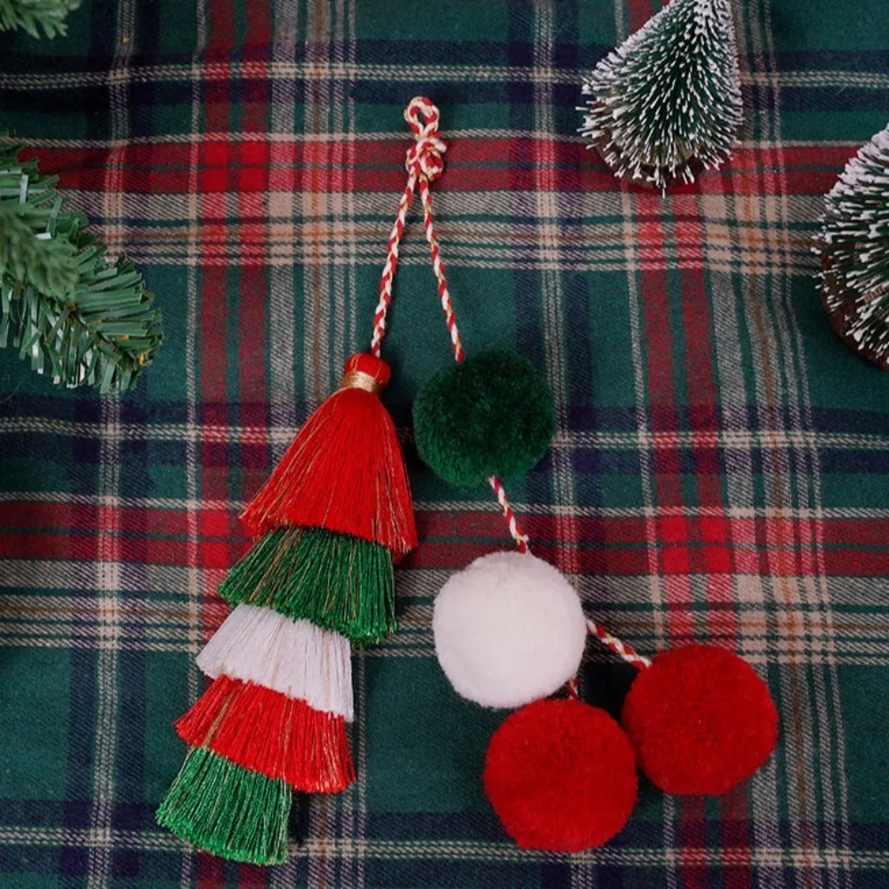 Bohemian 5 Layered Tassel Pendant Christmas Hndmade DIY Braid Rope Bag Charms Weave Rope Cute Ethnic Style Key Chain Woman