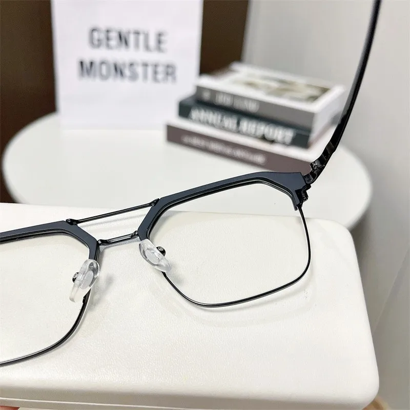 نظارات شمسية مضادة للضوء الأزرق UV400 بإطار مزدوج الشعاع، نظارات شفافة لأزياء الألعاب الرقمية لإجهاد العين #6