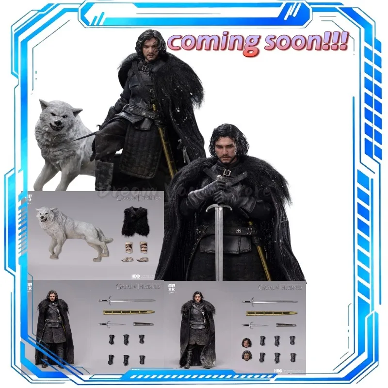 Em Breve: Boneco Colecionável de Ação Fondjoy Yuanye X Kongling Toys GoT Jon Snow 1/12, Modelo de Pano, Ornamento, Presente