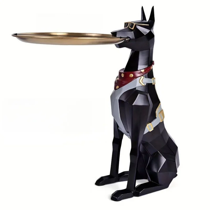 New 29.5CM Home Decor Gentleman Dog Statues Nordic Decoration Tray Ornament Creative Household Accessorie Sculpture