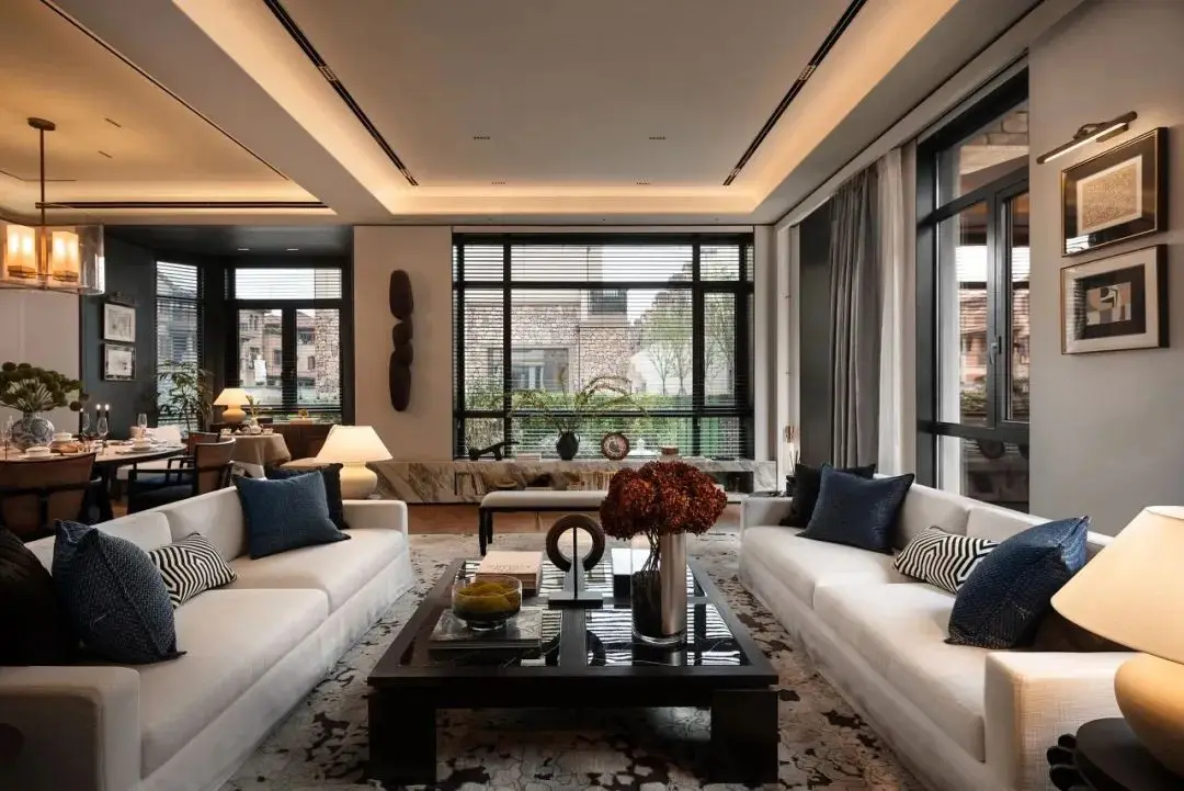 Sanhai الفرنسية الرجعية نمط التصميم الداخلي الطابق خطة غرفة 3D ماكس تقديم البناء المنزلي رسم شقة أنيقة حلم البيت