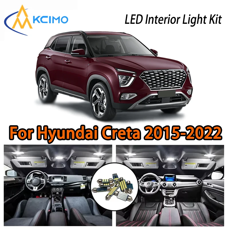 

Long Life LED Interior Lights For Hyundai Creta 2015-2022, Two Colors Choice Super Bright Easy Install