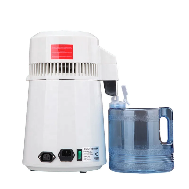 4L Pure Water Distiller Dental Distilled Water Filter Electric Distillation with with Glass Jug