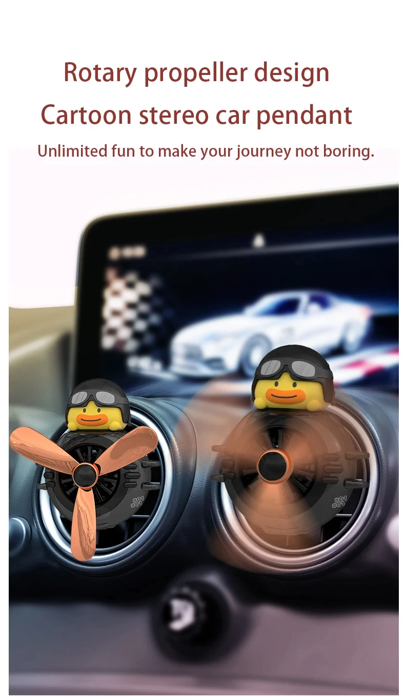 Design Automobile Air Freshener Bear Pilot Auto Parts Internal Perfume Diffuser Rotating Propeller Perfume Magnetic