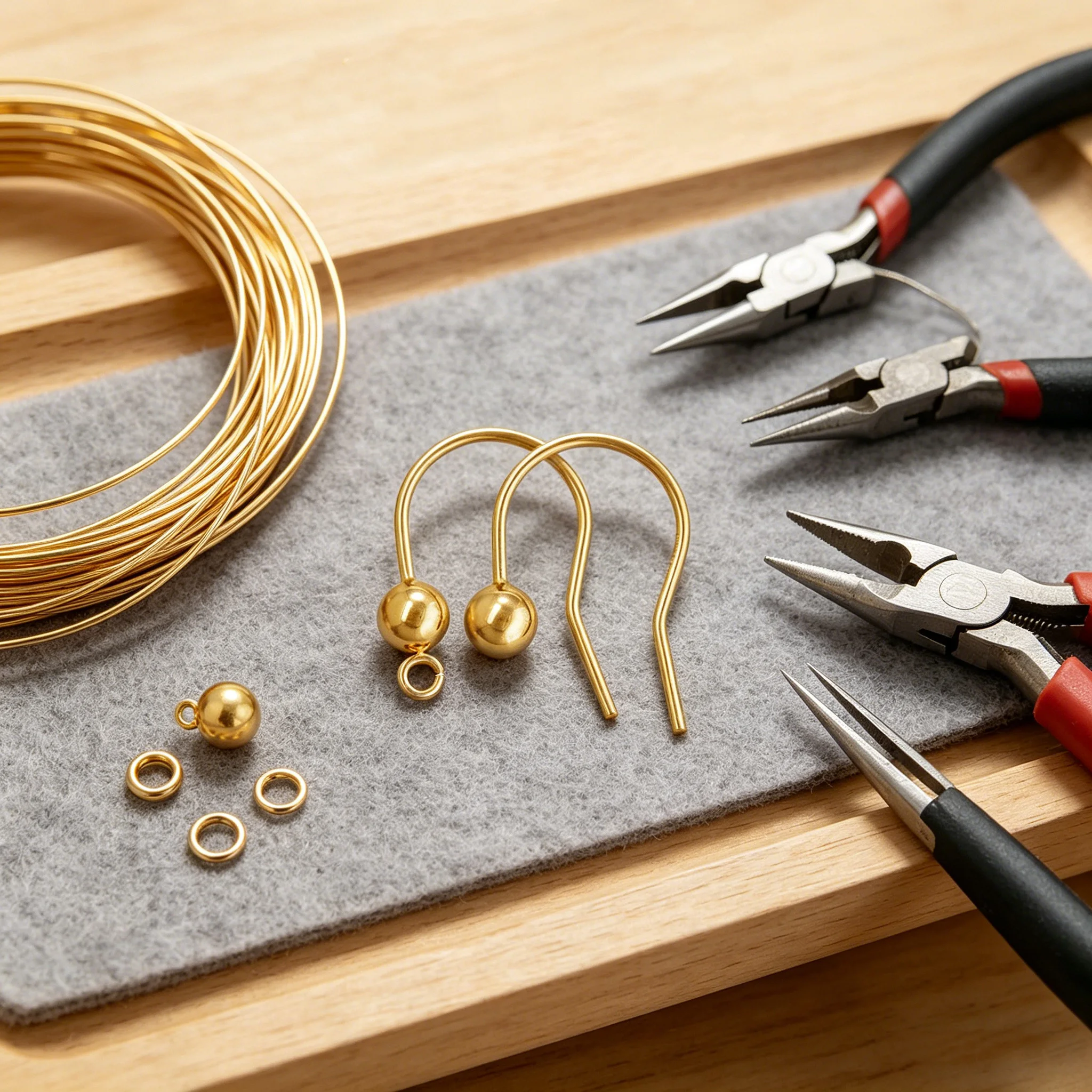 14K Gold Filled Ball End Earring Wires, Gold Filled Bead Ear Wires with Open Ring, Gold Filled Earring Hooks, Jewelry Findings