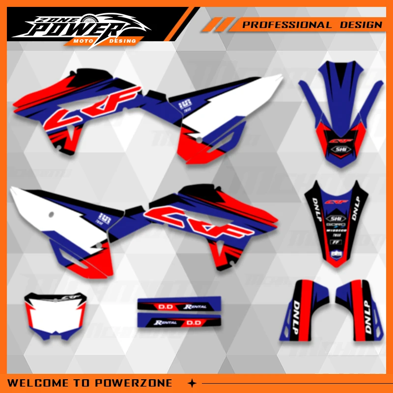 

Powerzone For Honda CRF250 CRF250R 2022 2023 2024 Sticker Graphics Background Decals For CRF450 CRF450R 2021 2022 2023