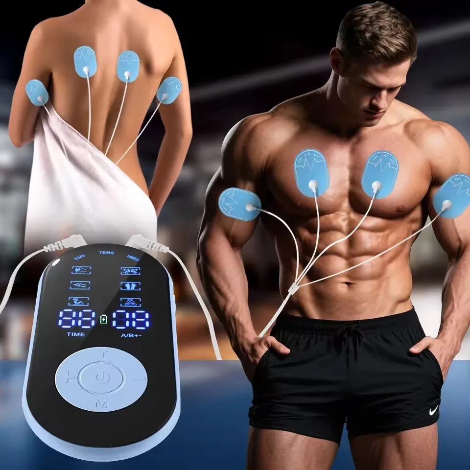 

EMS TENS Electronic Boday Massager 8 Languages Muscle Stimulator 18 Modes 30 Intensity Full Body Massager Relax Slimming Machine