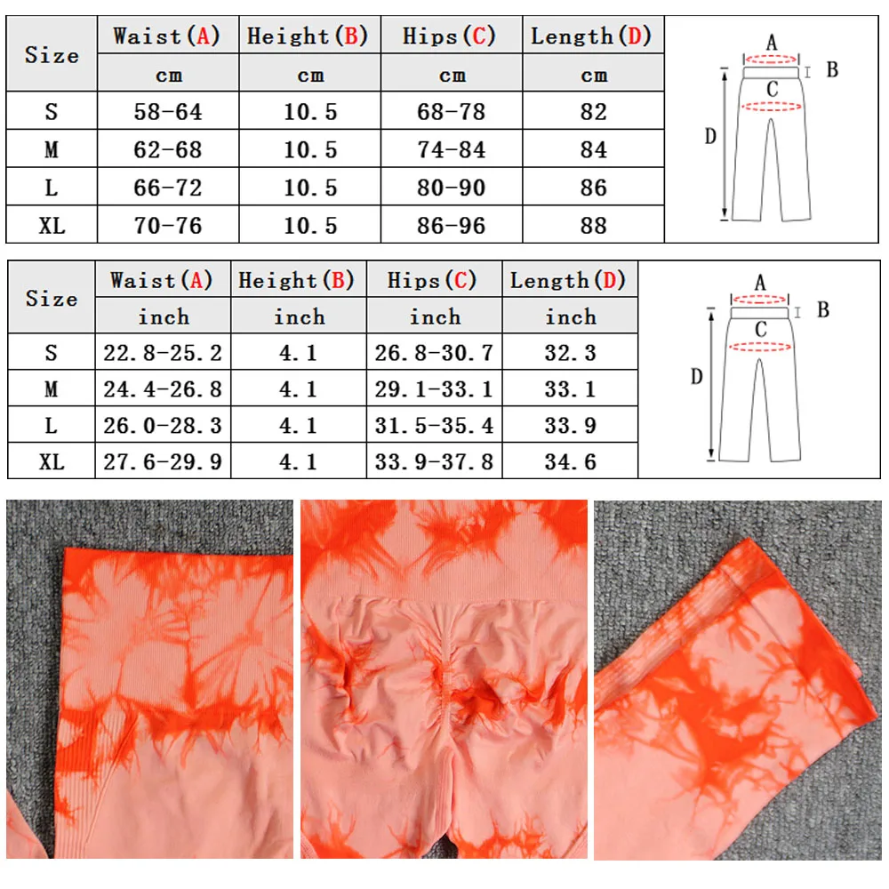 Women Tight Fitness Running Workout Gym Sports Pant Leggings Mujer Push Up High Waist Seamless Tie Dye Yoga Pant For