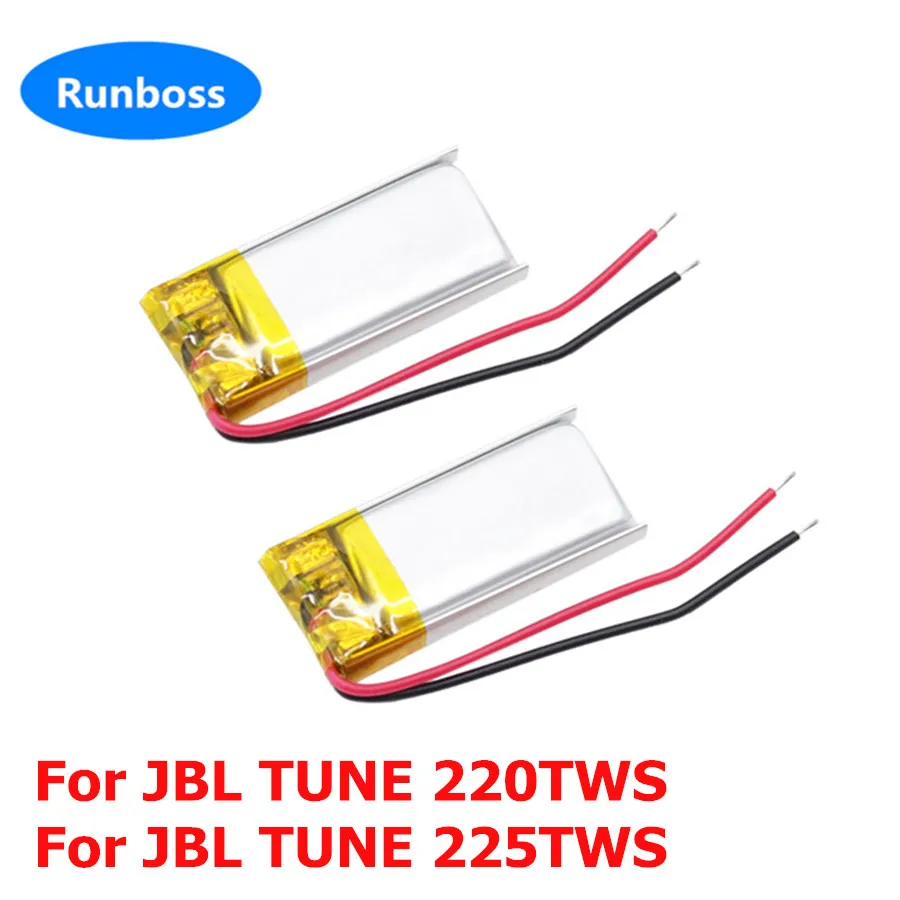 1-2pcs New 3.8V 25mAh Bluetooth Wireless Headset Battery For JBL TUNE 220 225 TWS ,TUNE 220TWS,TUNE 225TWS Accumulator 2-Wire