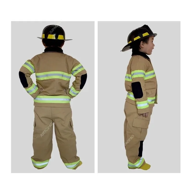 Disfraz de bombero Sam para niños, uniforme de algodón y lino de alta calidad para fiesta de Halloween, juego de rol, ropa de trabajo