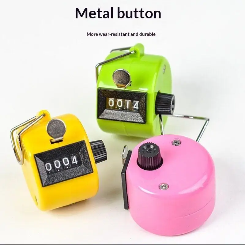 Handheld Mechanical Tally Counter 4 Digital Manual Palm Clicker for School Activity Inventory Check