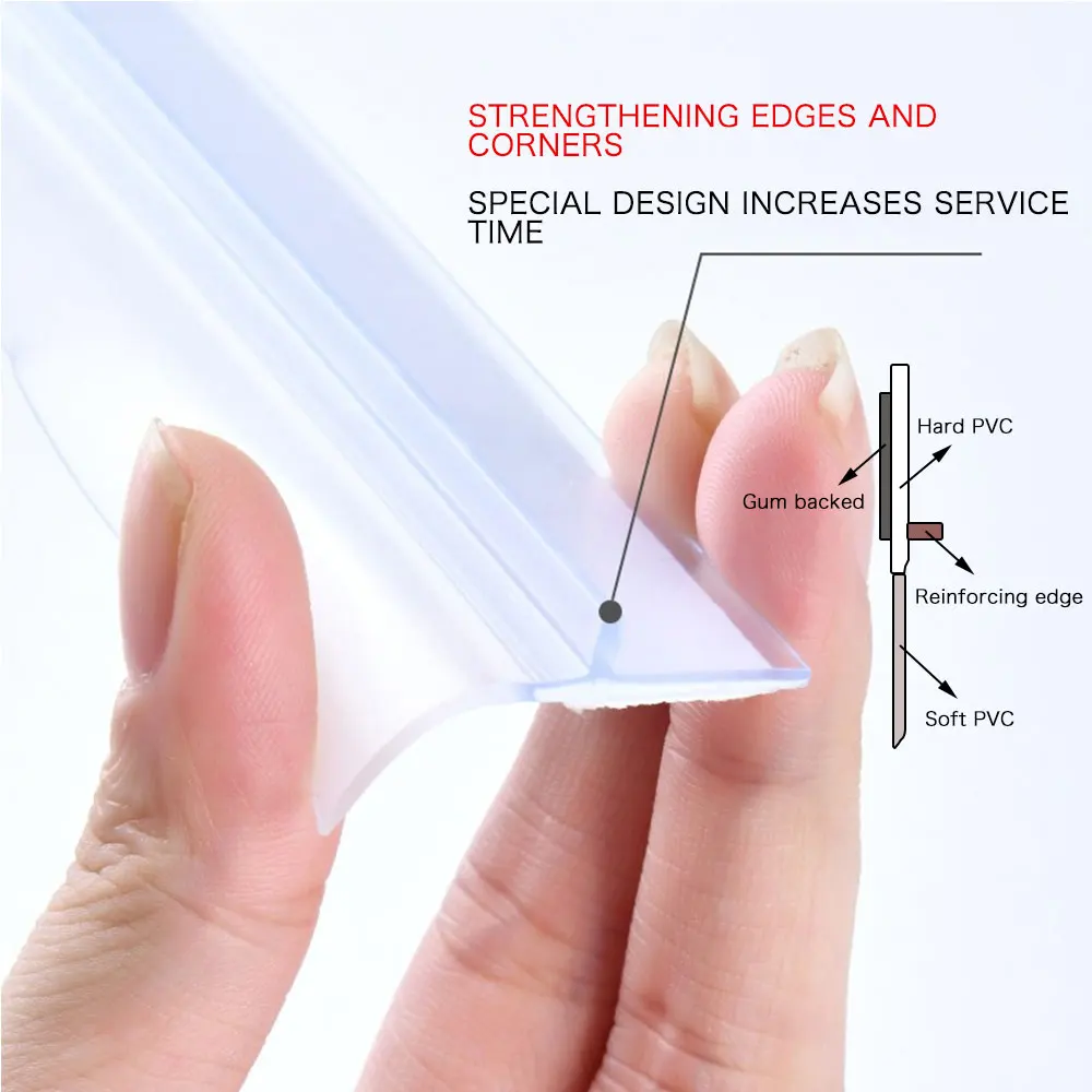 ختم باب النافذة ذاتي اللصق، شريط تجريد الطقس الشفاف لمنع المسودة والغبار والضوضاء - العزل الحراري للمنزل #4