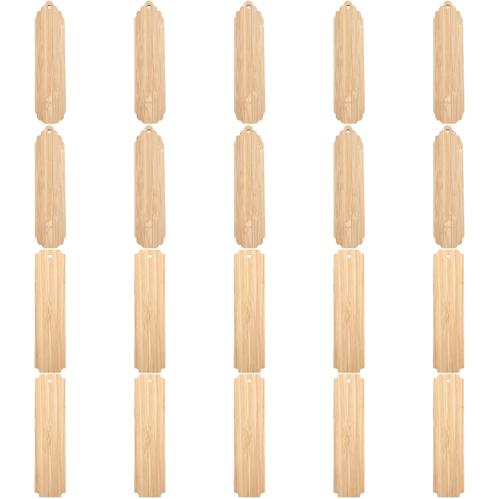 

20 Pcs DIY Bookmark Materials Wood Plain Unfinished Bookmarks Blank Tag Blanks Tassel for Crafts Books