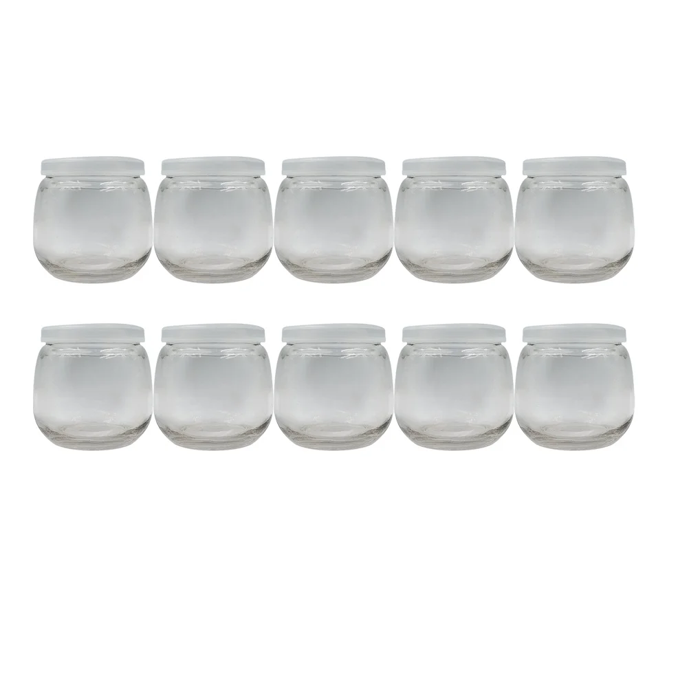 

10Pcs Glass Yogurt Jars 100Ml Reusable Clear Pudding Bottles for Party Dessert Milk Jelly Storage Containers with Lid