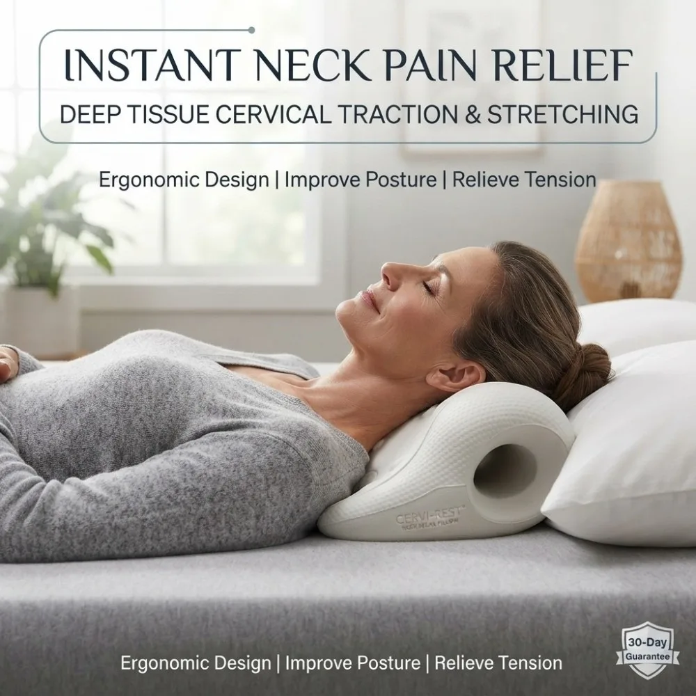 C-Shaped Contour Cervical Support Pillow Multi-Purpose Use Soft EVA Material Neck Massage Pillow Acupressure Design