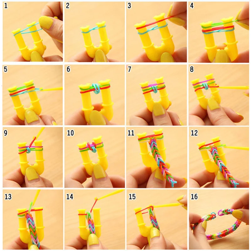 600/1500 Colored Rubber Band Bracelet Making Kit Rubber Band Filling Kit Children Bracelet Knitting Kit DIY Handmade Toys